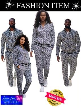 TRACKSUIT: Moderno Italy Design Black & White, Unisex. NWT